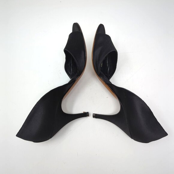 Moschino Black Heels 37 6.5 D'Orsay Cheap Chic Formal - Picture 7 of 11